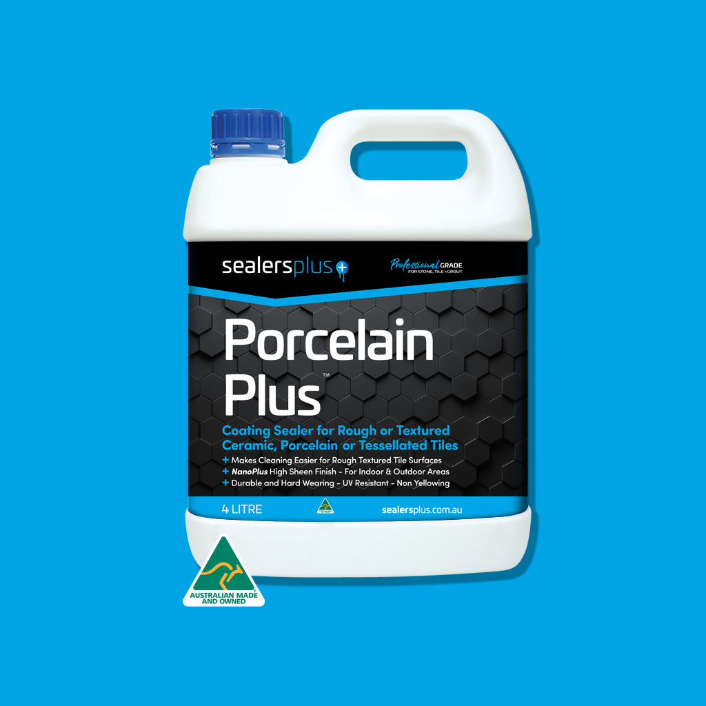 Porcelain Plus pack shot – high sheen coating sealer for rough or highly textured tiles