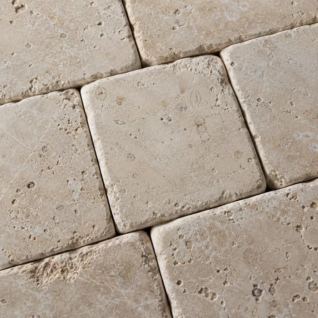 Tumbled limestone close up