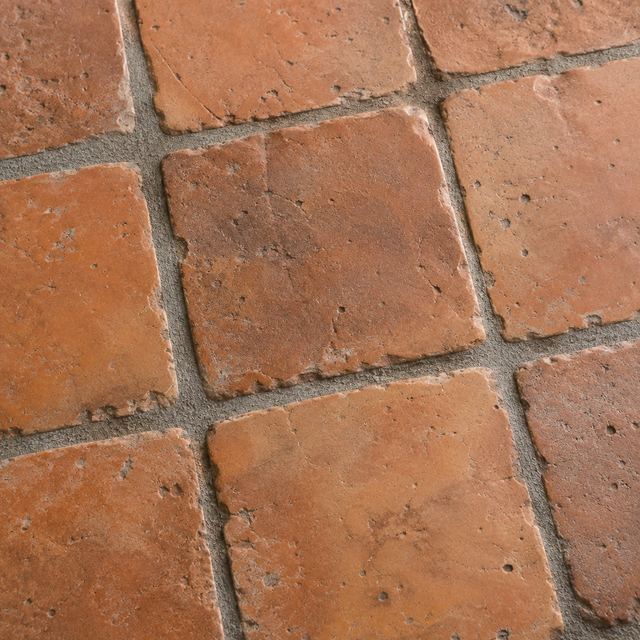 Tumbled terracotta close up