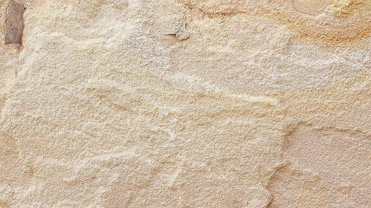 Close-up of natural sandstone surface with warm cream and gold tones